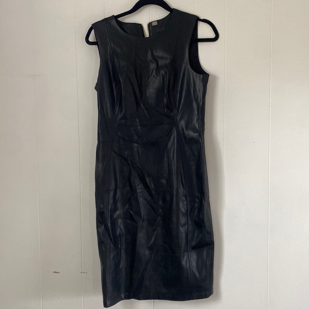Black Calvin Klein pleather dress